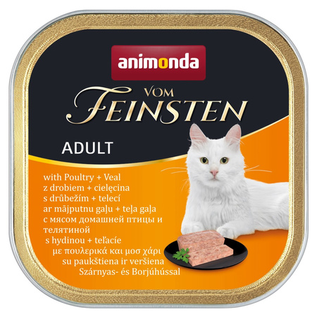 Animonda Vom Feinsten Adult 16x100g Mokra Karma dla Kota z Drobiem i Cielęciną