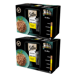 Sheba Delikatesse in Gelee Smaki Drobiowe 2 sztuki 12x85g 