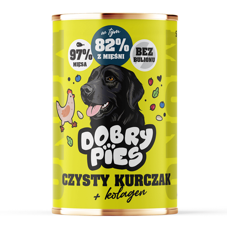 Dobry Pies Mono Kurczak 12x400g Monoproteinowa Mokra Karma Dla Dorosłych Psów Z Alergią I Nietolerancją Pokarmową Kurczak Z Kolagenem