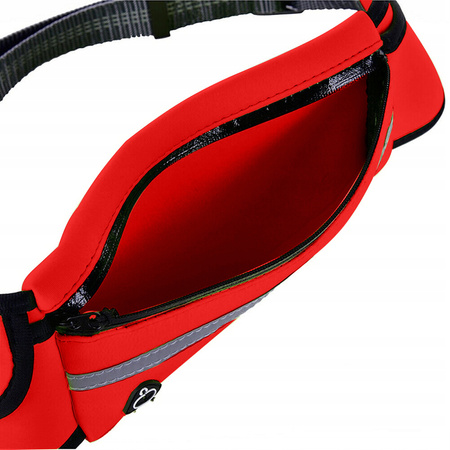 Saszetka Nerka Pas + Smycz Do Biegania Z Psem Kolor Czerwony