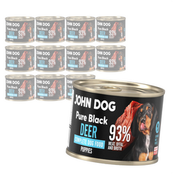 John Dog Pure Black Deer Puppies 12x200g Mokra Karma Dla Szczeniąt Z Jeleniem