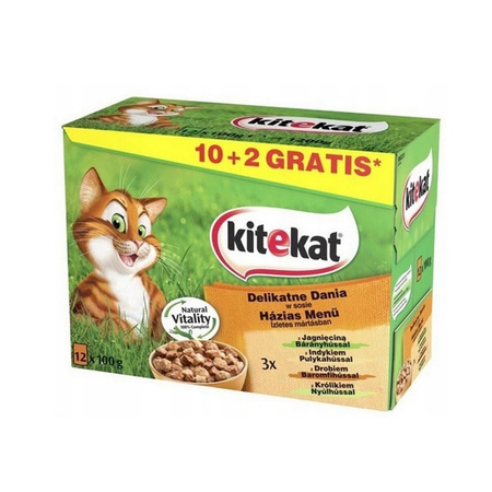 KITEKAT Delikatne dania w sosie 12x100g Karma pełnoporcjowa 