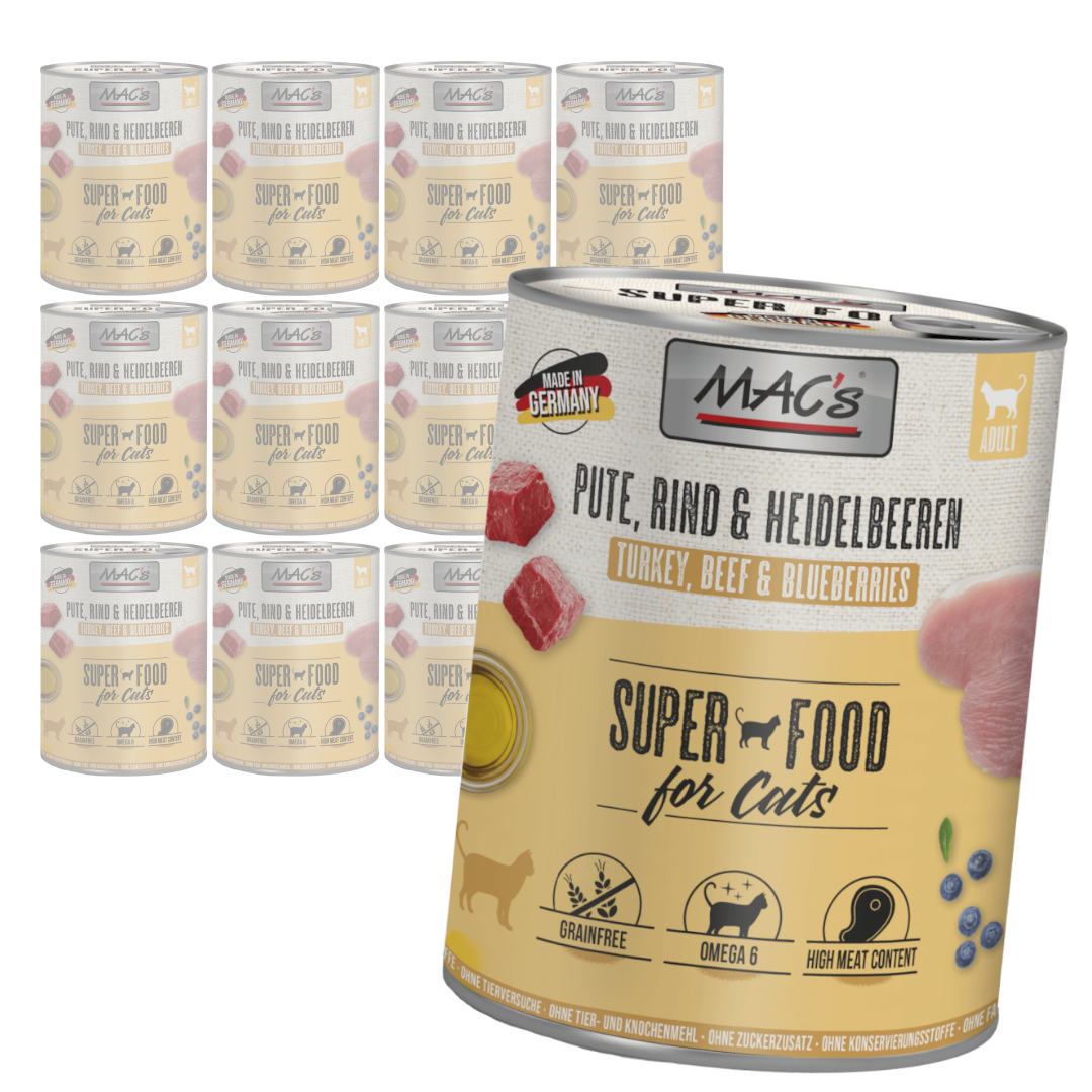 MAC's Bezzbożowa Mokra Karma Dla Kota Indyk Wołowina Borówki