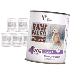 Raw Paleo Adult Monoprotein 6x800g Mokra Karma Dla Psa z Kaczką