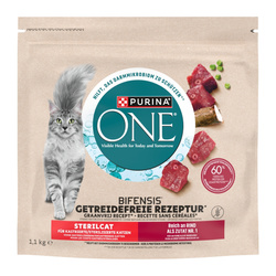 Purina ONE Bifensis Sterilcat 1,1kg Sucha Karma z Wołowiną Dla Kota Sterylizowanego