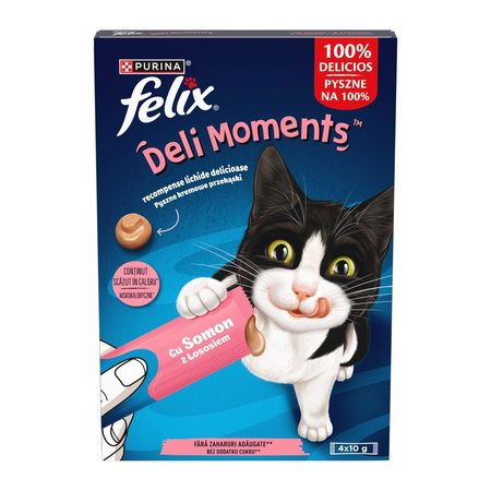 Felix Deli Moments 4x10g Kremowe Przekąski Dla Kotów Z Łososiem