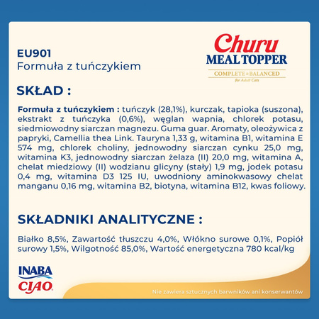 Inaba Cat Meal Topper 4x14g (56g) Kremowy Przysmak Dla Kota Pasta z Tuńczykiem i Przegrzebkami