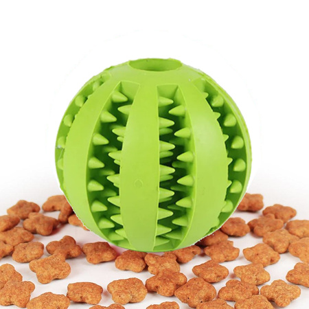 Piłka Gumowa Na Smaczki Dla Psa Zabawka Dentystyczna Gryzak 5cm Zielona