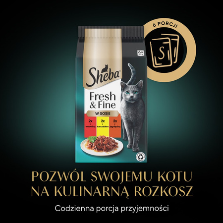 Sheba Fresh&Fine 72x50g Mokra Karma Dla Kotów W Sosie Z Wołowiną Kurczakiem Jagnięciną