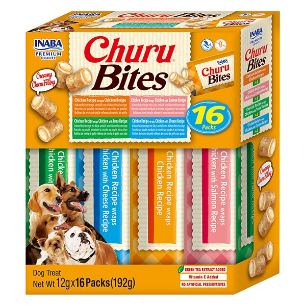 Inaba Dog Churu Bites Varitey Przysmak Dla Psa Poduszki Z Kremowym Nadzieniem Mix Smaków