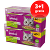 Whiskas Adult 160x85g Mix Smaków Mokra Karma Dla Dorosłych Kotów 4 Smaki W Galaretce 3+1 GRATIS
