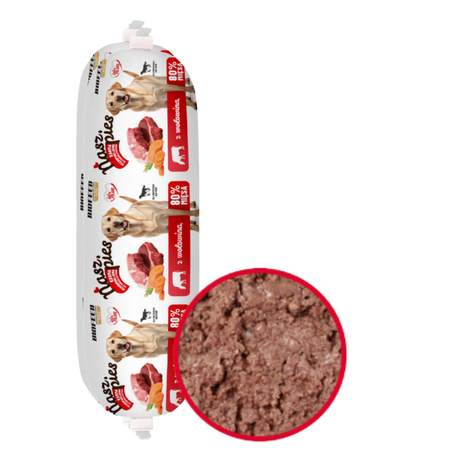 Biofeed Nasz Pies Baton z Wołowiną 1kg Pełnoporcjowa Karma Mokra Dla Dorosłych Psów
