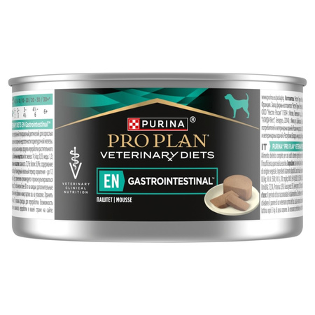 Purina Pro Plan Veterinary Diets EN Gastrointestinal 12x195g Mokra Karma Mus Dla Dorosłych Psów Niewydolność Trzustki