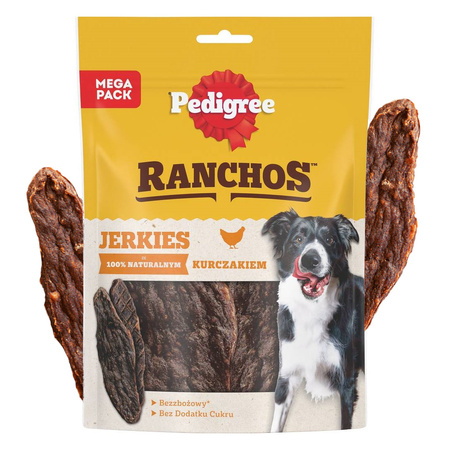 Pedigree Ranchos Jerkies z Kurczakiem 3x180g Naturalny Przysmak Dla Psa
