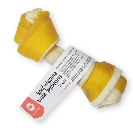 MACED Kość wiązana biała jagnięcina 11cm 100g - gryzak dla psów małych ras