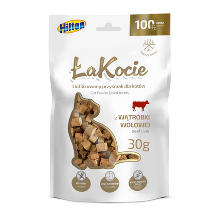 Hilton ŁaKocie 6x30g Liofilizowany Naturalny Przysmak Dla Kota z Wątróbki Wołowej
