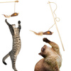Zabawka Interaktywna Wędka Dla Kota Mysz Duża Brązowa 40cm