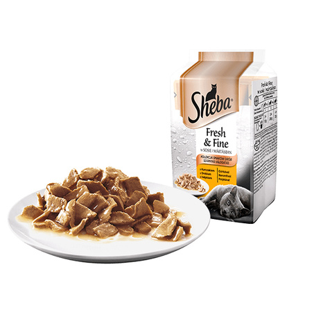 Sheba Saszetka Mini Sos Drobiowe Dania 6x50g + 1 GRATIS