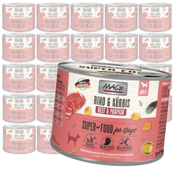 MAC's Dog 24x200g Bezzbożowa Mokra Karma z Wołowiną i Dynią Dla Psa Na Stawy Skórę Sierść