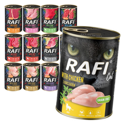 Rafi 12x400g Bezzbożowa Mokra Karma Dla Psa Mix 8 Smaków