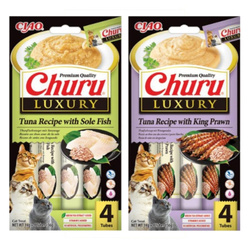 Inaba Cat Churu Luxury 8x14g (112g) Kremowy Przysmak Dla Kota  Tuńczyk z Solą i Tuńczyk z Krewetką