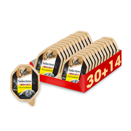 SHEBA Selection z Kurczakiem 44x 85g - mokra karma sos dla kotów 