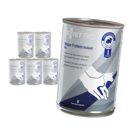Trovet Unique Protein UPR 6x400g Mokra Karma Uzupełniająca Dla Psów i Kotów z Królikiem