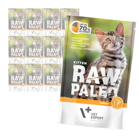 Vet Expert Raw Paleo Kitten Turkey 12x100g Saszetka Karma Mokra z Indykiem Dla Kociąt