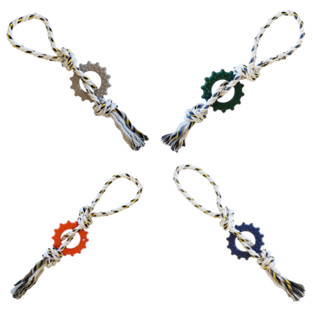 Zabawka Dla Psa Szarpak z Gryzakiem Kółko 32cm Zielone