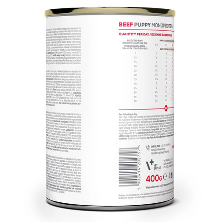 Vet Expert Raw Paleo Puppy Monoprotein Beef 400g Mokra Karma Dla Szczeniąt z Wołowiną