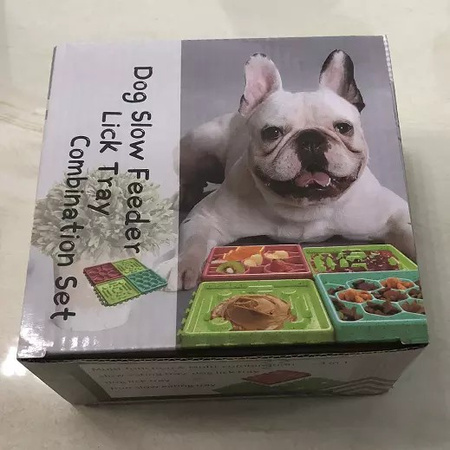 Tacka Do Wylizywania Dla Psa Na Smakołyki Dozownik Spowalniający 4-częściowy Zielony