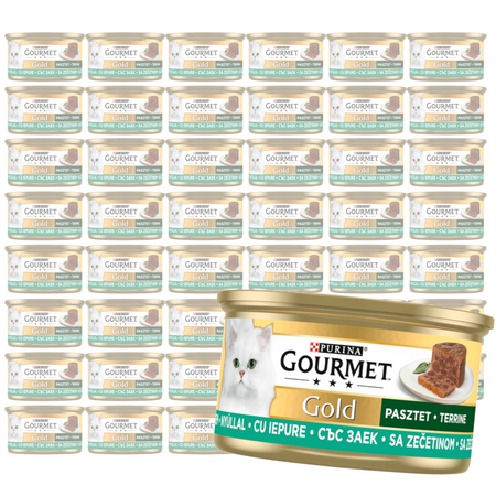 Purina Gourmet Gold Pasztet z Królikiem 48x85g Mokra Karma Dla Kota