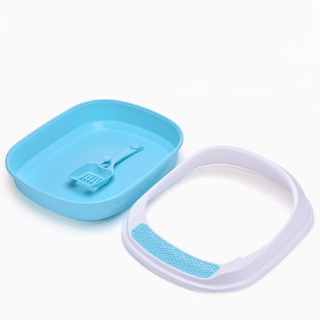 Kuweta Dla Kota Otwarta z Ramką Na Żwirek 38x46x20cm Niebieska