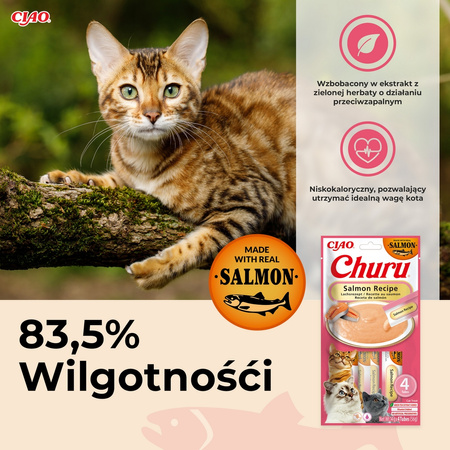 Inaba Cat Churu Salmon Recipe 40x14g Kremowy Przysmak Dla Kota Pasta z Łososiem