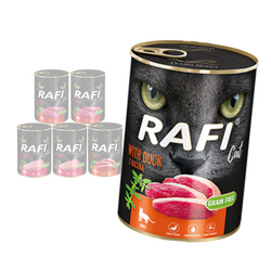 Rafi Cat Adult Bezzbożowa Mokra Karma Dla Kota Mix Smaków 6x400g Kaczka Indyk Cielęcina