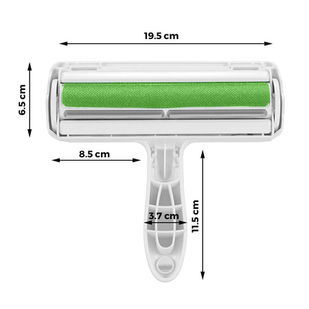 Uniwersalna szczotka do usuwania sierści dla psa kota kanapy ubrań 19.5x18 cm Zielona