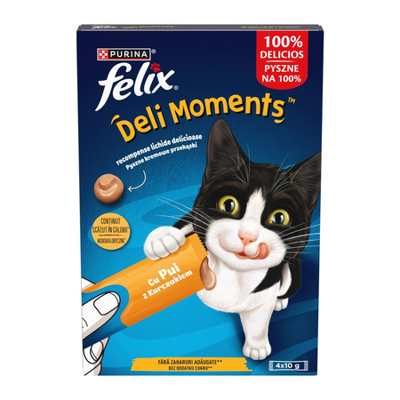 Felix Deli Moments 4x10g Kremowe Przekąski Dla Kotów Z Kurczakiem 
