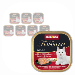 Animonda Vom Feinsten Adult 8x100g Mokra Karma dla Kota z Wołowiną Piersią Kurczaka i Ziołami