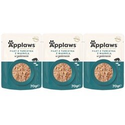Applaws Cat Mokra Karma Dla Kota 3x70g Filet z Tuńczyka z Makrelą w Galaretce