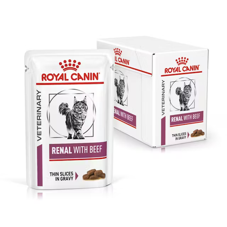 Royal Canin Veterinary Renal 24x85g Mokra Karma Dla Kotów Z Niewydolnością Nerek Zapobiega Powstawaniu Kamieni Wołowina W Sosie