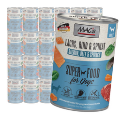 MAC's Dog Bezzbożowa Mokra Karma Dla Psa Z Łososiem Wołowiną i Szpinakiem 24x400g