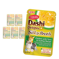 Inaba Cat Dashi Delights Silky Broth 6x40g Karma Uzupełniajaca Dla Kota Z Kurczakiem Tuńczykiem I Przegrzebkami