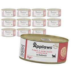 Applaws Cat Mokra Karma Dla Kota 12x70g Pierś z Kurczaka z Kaczką w Bulionie