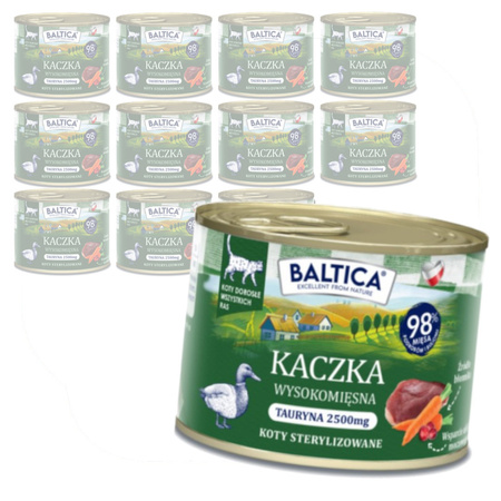 Baltica Smaki Regionów Kaczka 12x185g Bezzbożowa Mokra Karma Dla Kotów Sterylizowanych