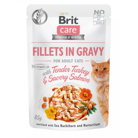 Brit Care Fillets in Gravy Flavour Box 12x 85g Bezzbożowa Mokra Karma Dla Kota Filety w Sosie