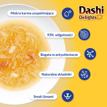 Inaba Cat Dashi Delights Silky Broth 24x40g Karma Uzupełniajaca Dla Kota Z Kurczakiem Tuńczykiem I Przegrzebkami