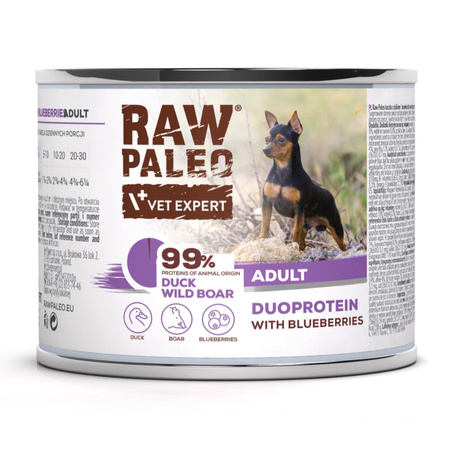 Raw Paleo Adult Duoprotein Mix Smaków 6x200g Mokra Karma Dla Psa