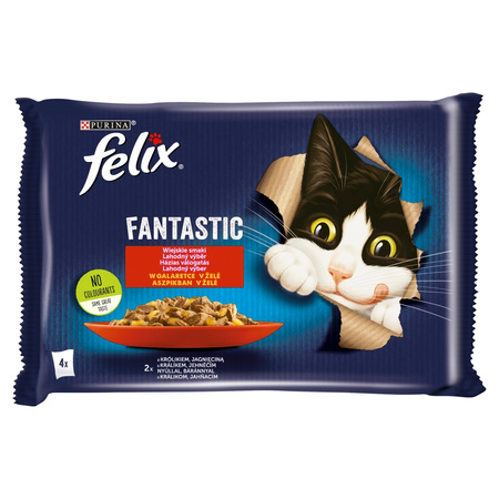 Felix Fantastic Karma Dla Kotów Wiejskie Smaki W Galaretce 8x340g (32x85g) Królik I Jagnięcina