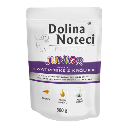 Mokra Karma Dla Psa Junior Dolina Noteci Premium Bogata W Wątróbkę Z Królika Saszetka 300g