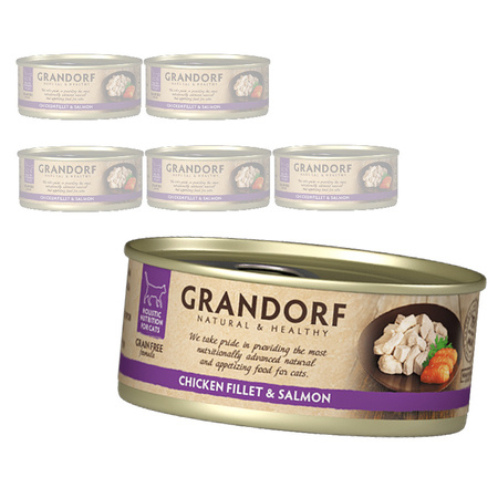 Mokra Karma Dla Kota Grandorf Filety Z Kurczaka I Łososia 6x70g